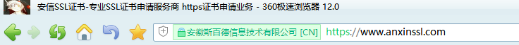 EV证书浏览器展示形式
