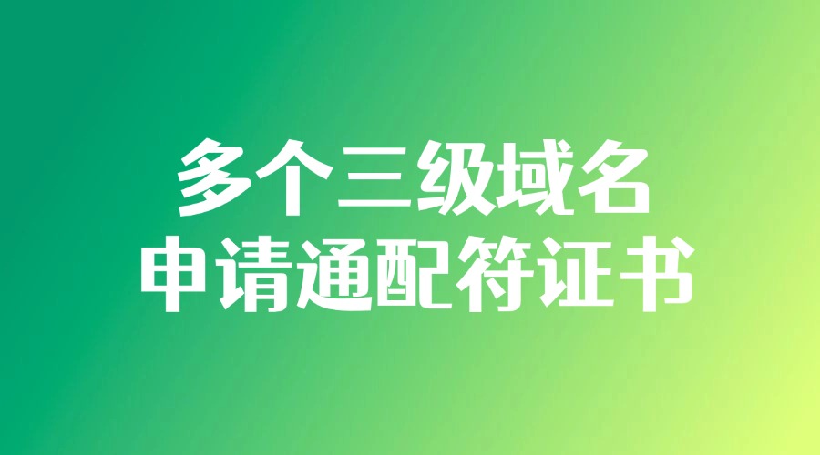 申请通配符SSL证书