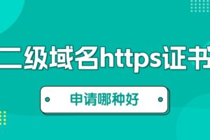二级域名https证书
