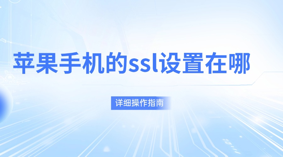 苹果手机的ssl设置在哪